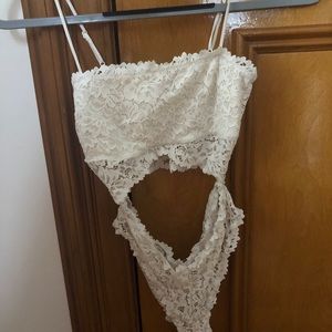 White laced one bodysuit